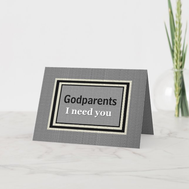Convite para Casamento GODPARENTS - Prata e Preto (Frente)