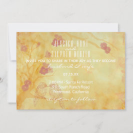 Convite Para Casamento Goldes Amarelos De Influênc