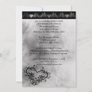 Convite para Casamento Gótico de Corações Sonha