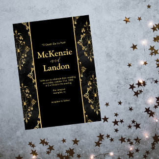 Convite para Casamento Gótico de Halloween com Ara