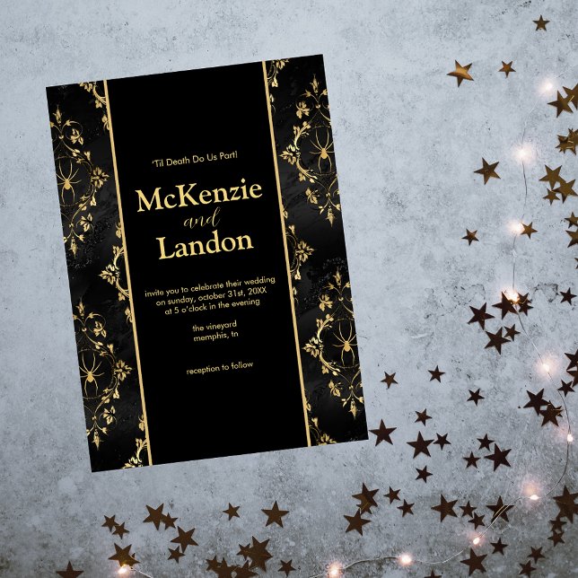 Convite para Casamento Gótico de Halloween com Ara (Criador carregado)