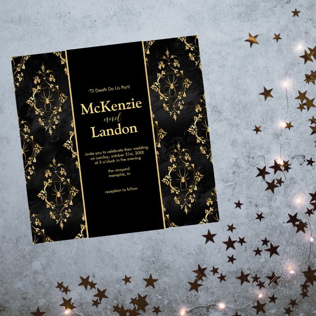 Convite para Casamento Gótico de Halloween com Ara (Criador carregado)