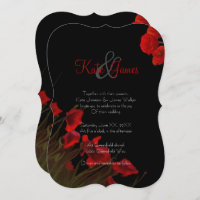 Convite para Casamento Gótico de Papa Negro e Rec