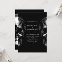 Convite para Casamento Gótico de Skulls