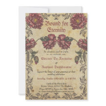 Convite para Casamento Gótico - Flores Escuras Vin