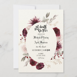 Convite para Casamento Gótico Gótico Negro