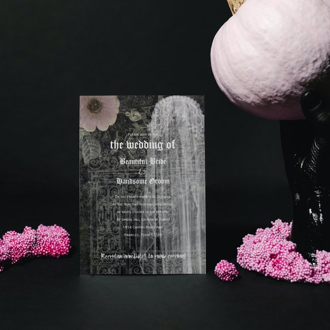 Convite para Casamento Gótico Noturno Fantasma (Criador carregado)