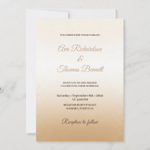Convite Para Casamento Gradiente De Ivory Champagn