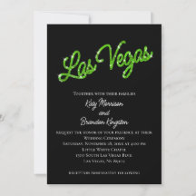 Convite para Casamento Green Las Vegas Sparkles