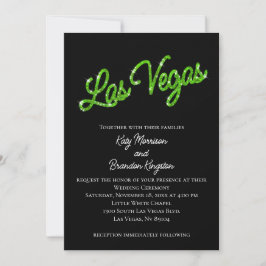 Convite para Casamento Green Las Vegas Sparkles