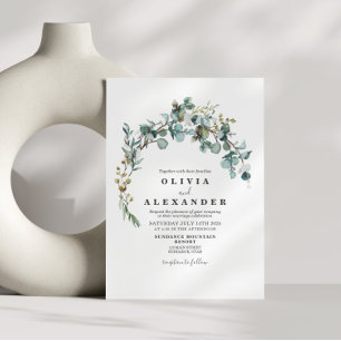 Convite para casamento Greenery Wreath
