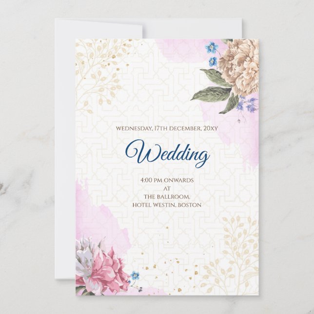 Convite para casamento hindu digital casamento Ind (Frente)