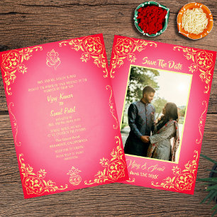 Convite para Casamento Hindu Indiano com Imagem Pe