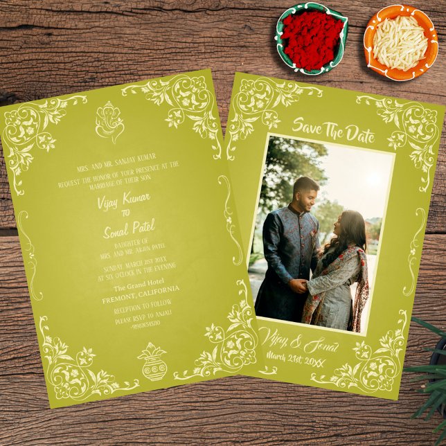 Convite para Casamento Hindu Indiano com Imagem Pe (Criador carregado)