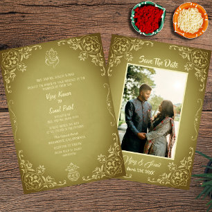 Convite para Casamento Hindu Indiano com Imagem Pe