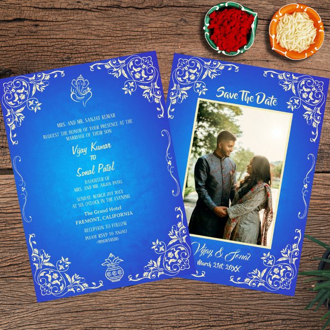 Convite para Casamento Hindu Indiano com Imagem Pe (Criador carregado)