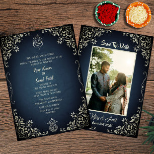 Convite para Casamento Hindu Indiano com Imagem Pe