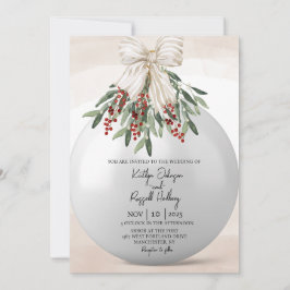 Convite para Casamento Holly Berry Enfeites de nat