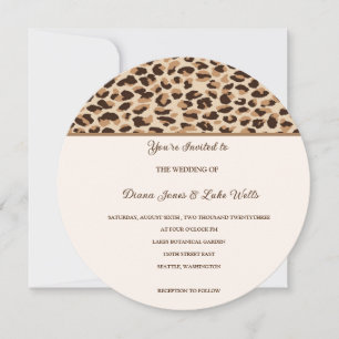 Convite para Casamento Impresso de Leopard