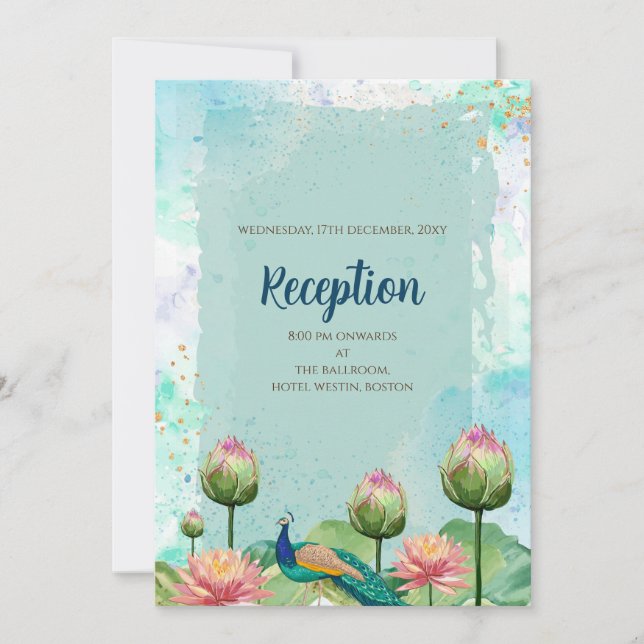 Convite para casamento Indiano Casamento Digital H (Frente)