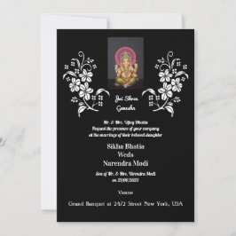 Convite para Casamento Indiano com Ganesha auspici