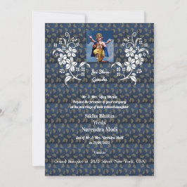 Convite para Casamento Indiano com Ganesha auspici
