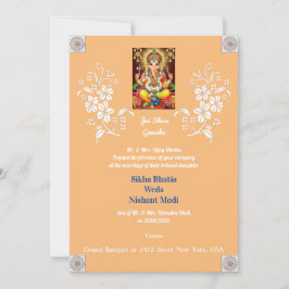 Convite para Casamento Indiano de Ganesha