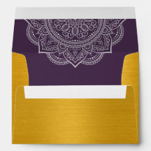 Convite para Casamento Indiano de Plum Paisley
