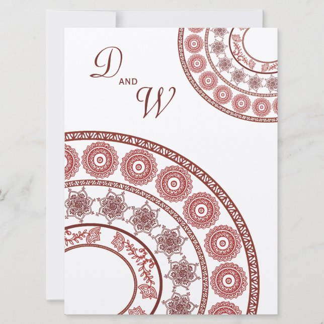 Convite Para Casamento Indiano Henna Mehendi (Frente)