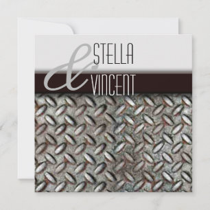 Convite para Casamento Industrial Diamondplate