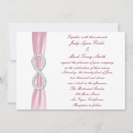 Convite para Casamento Infinito de Diamante Rosa