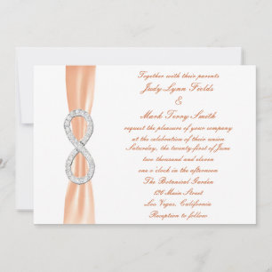 Convite para Casamento Infinito de Orange Diamond