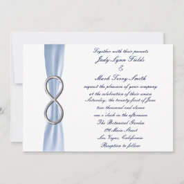 Convite para Casamento Infinito de Prata Azul