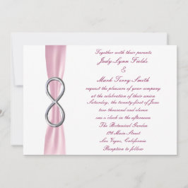 Convite para Casamento Infinito de Prata Rosa
