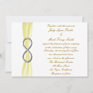 Convite para Casamento Infinito de Silver Amarelo
