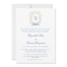 Convite para Casamento Inicial de Crest Blue