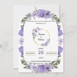 Convite para Casamento Inspiração Roxo