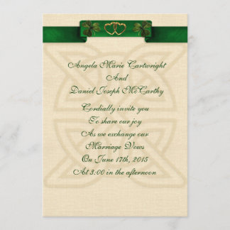 Convite para casamento irlandês