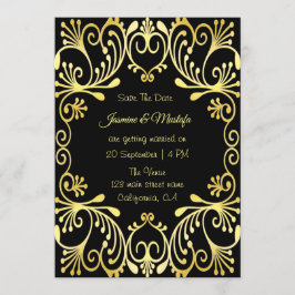 Convite para Casamento Islâmico Dourado Romântico