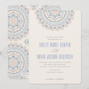 Convite Para Casamento Jardin Mandala - Cornflower