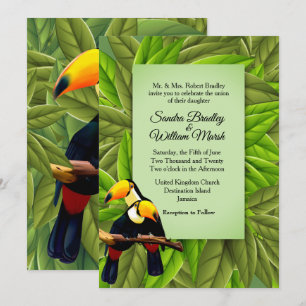 Convite Para Casamento Jungle Toucans