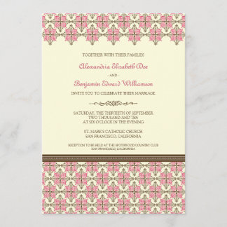 Convite para Casamento Lace da Rainha Fuschia Anne