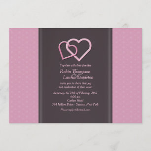 Convite para Casamento Lésbico de Coração Inter