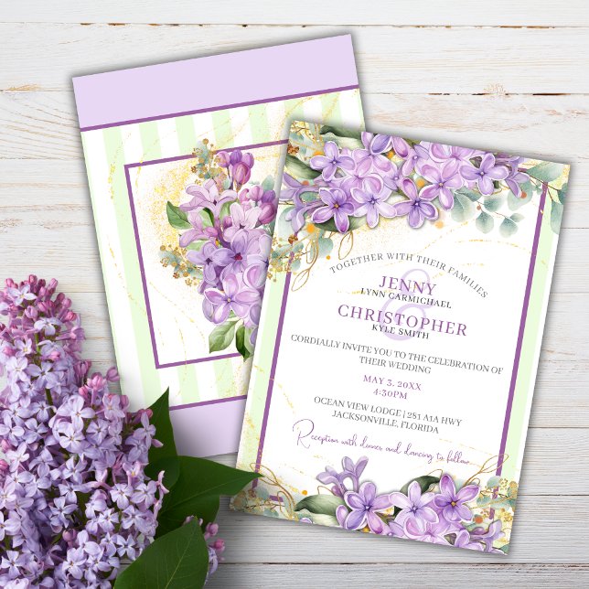 Convite para Casamento Lilac Roxo (Criador carregado)