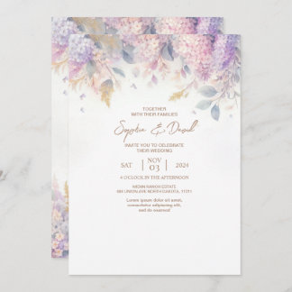 Convite para Casamento Lilac Watercolor