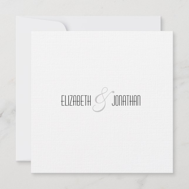 Convite para Casamento Linen de Código QR Moderno (Frente)