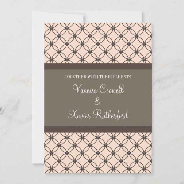 Convite para Casamento Linen Rico Lattice (Frente)