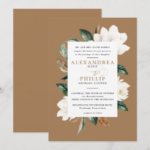 Convite para Casamento Magnolia   Amarelo