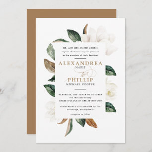 Convite para Casamento Magnolia Branco