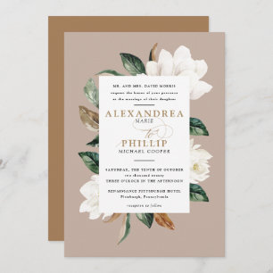 Convite para Casamento Magnolia  Tan